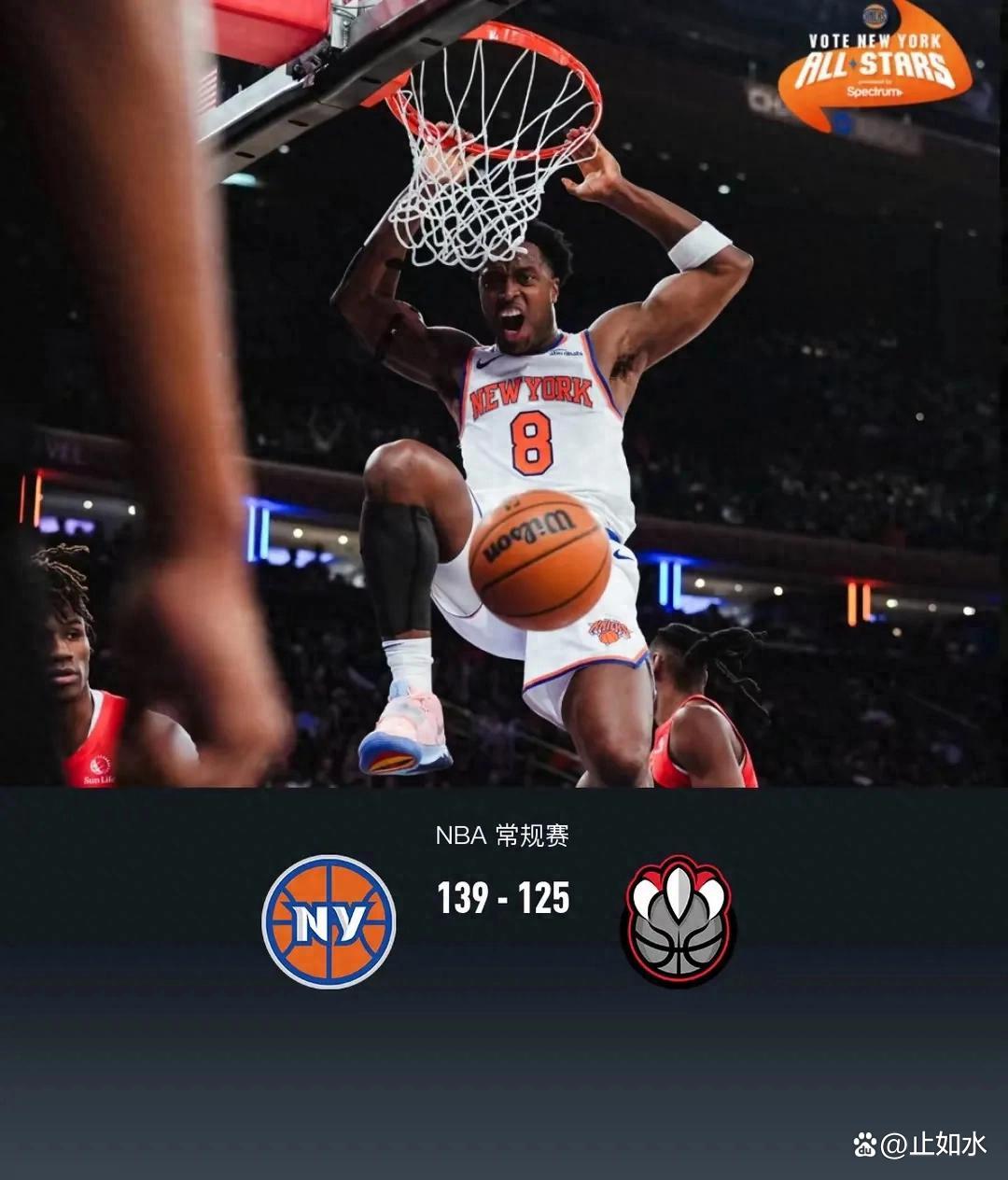 关于猛龙大胜尼克斯，全队表现令人惊叹！的信息